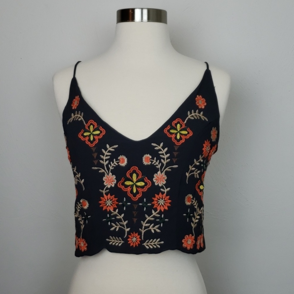 NWT Skylar & Jade Brown Embroidered Tank Top Size XL